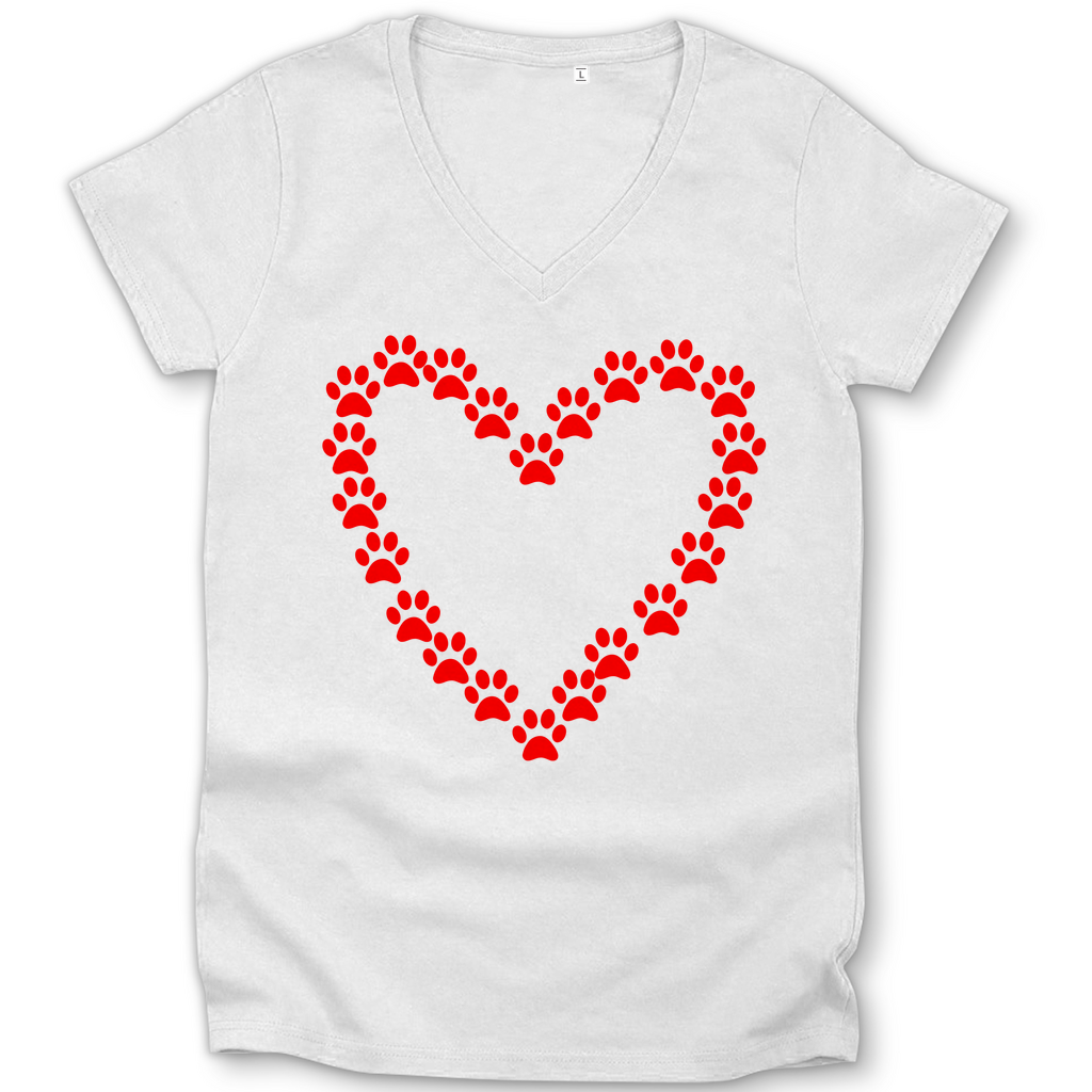 Damen Premium Bio V-Neck T-Shirt Herzpfoten2