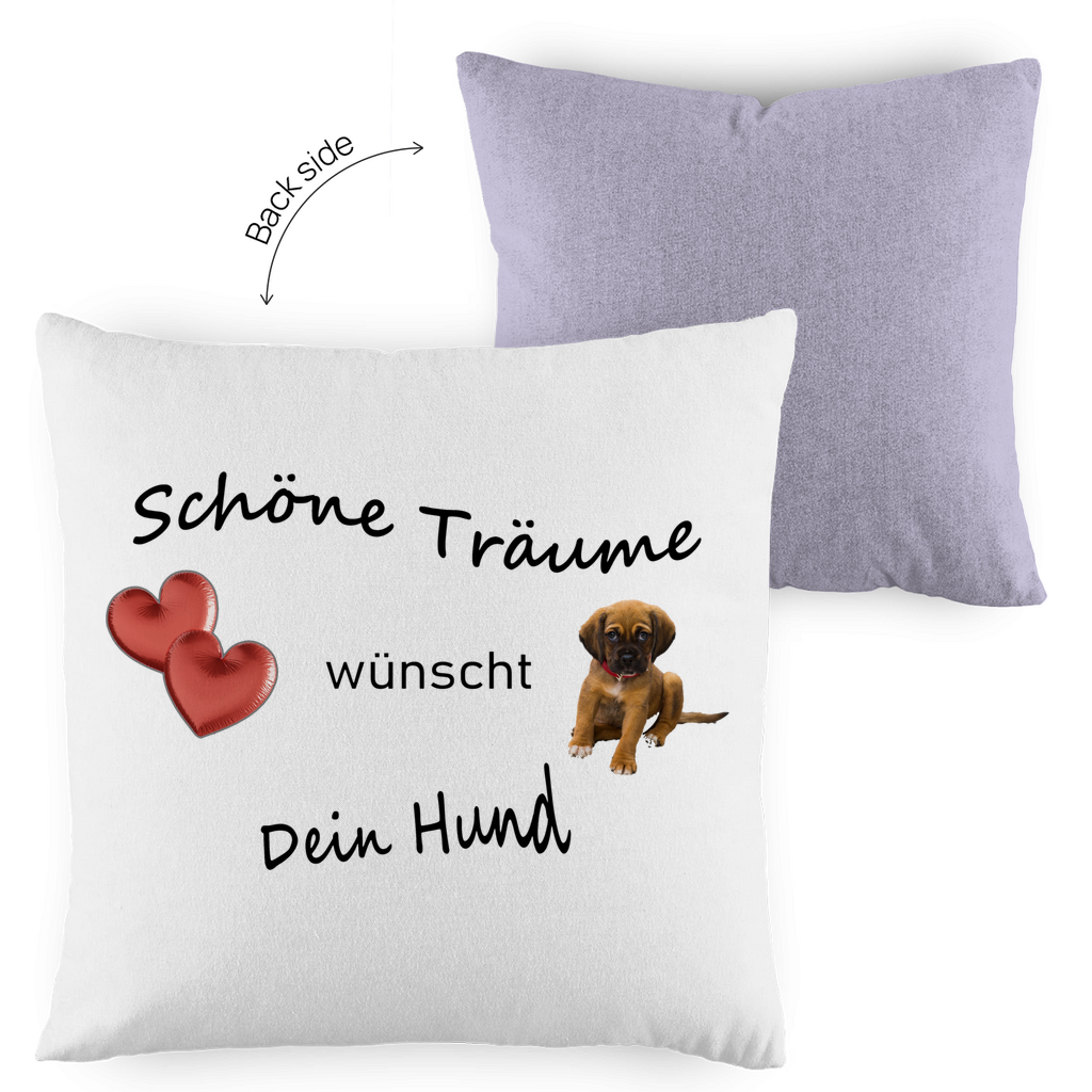 Kopfkissen zweifarbig "Schöne Träume wünscht Dein Hund"
