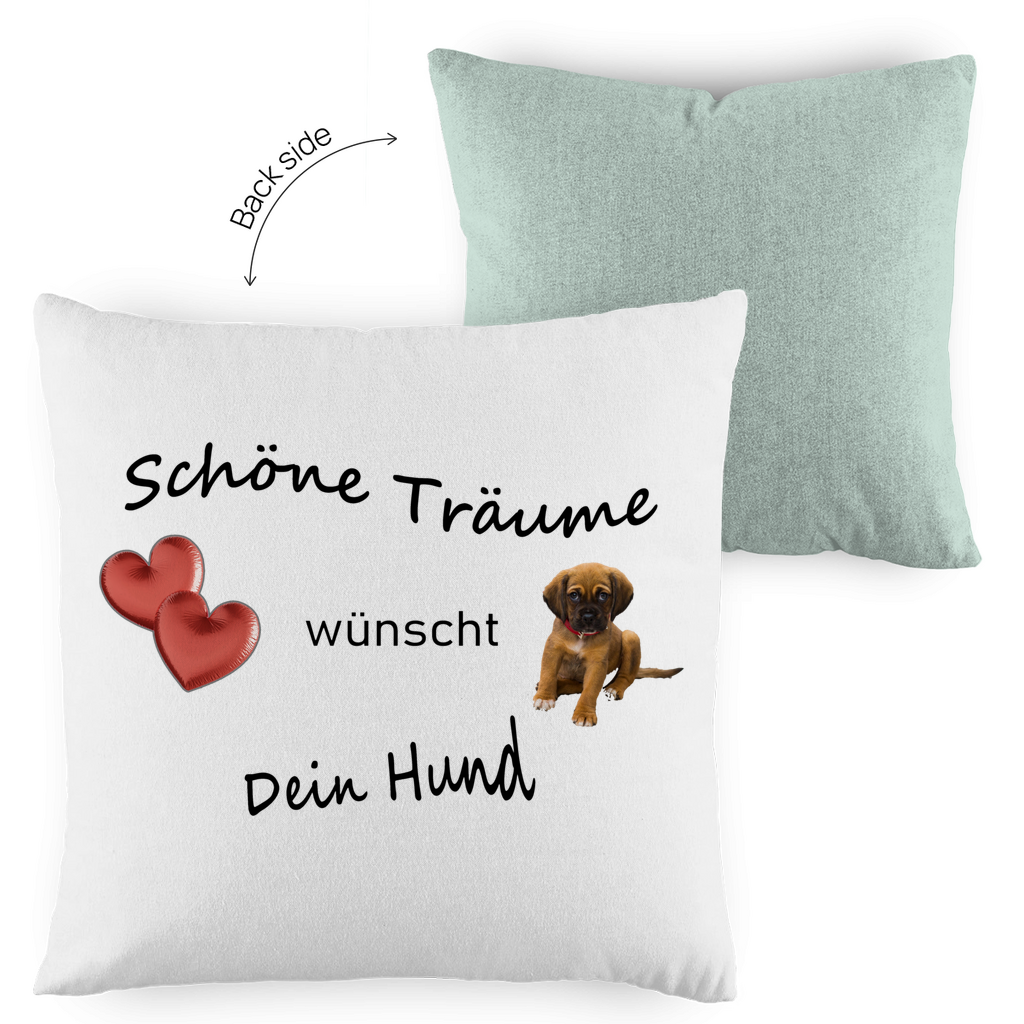Kopfkissen zweifarbig "Schöne Träume wünscht Dein Hund"