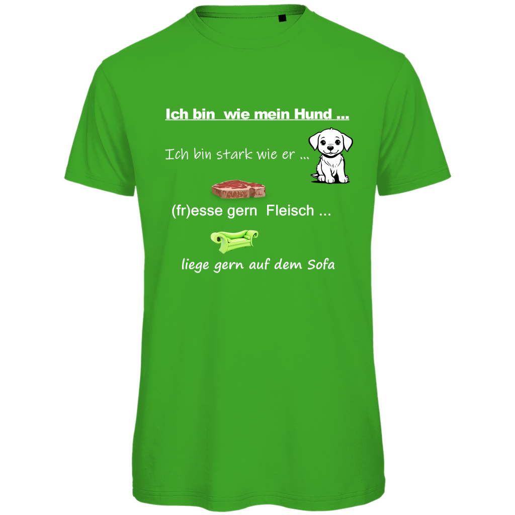 Herren Premium Bio T-Shirt mit Hundedesign: "Ich bin wie mein Hund - Nr. 1"