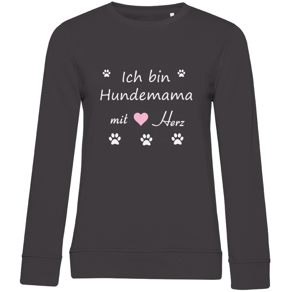 Damen Premium Bio Sweatshirt mit Hundedesign "Hundemama mit rosa Herz"