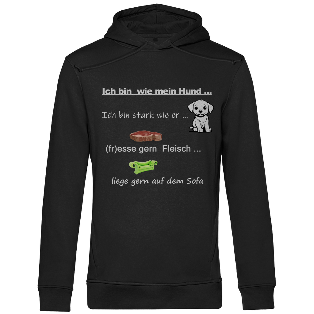 Herren Premium Bio Hoodie mit dem Hundedesign "ich bin wie mein Hund"