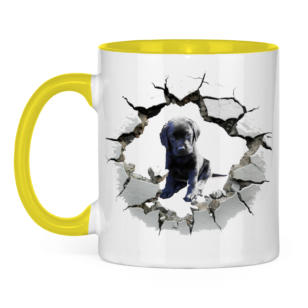 Tasse zweifarbig "Wanddurchbruch Welpe 1"