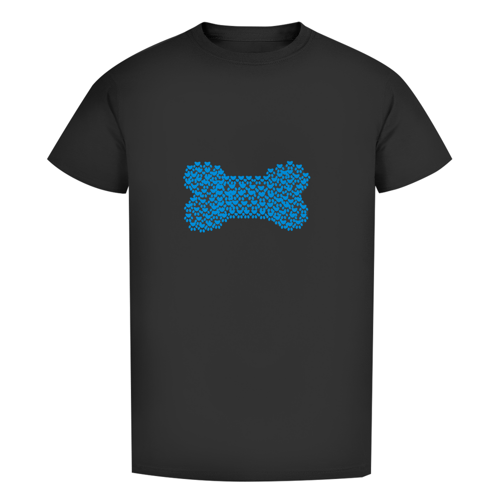 Herren Premium Bio T-Shirt mit dem Hundedesign "blauer Pfotenknochen1"