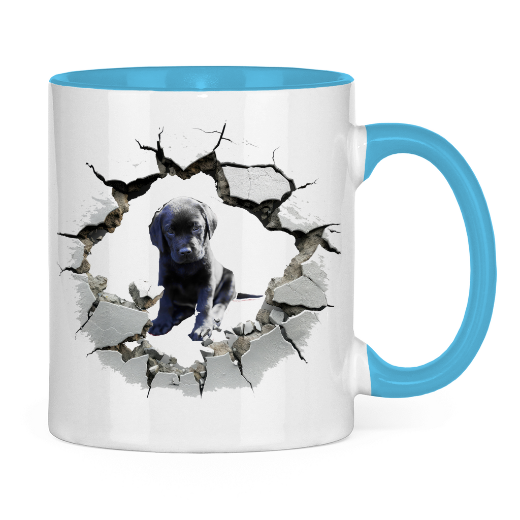 Tasse zweifarbig "Wanddurchbruch Welpe 1"