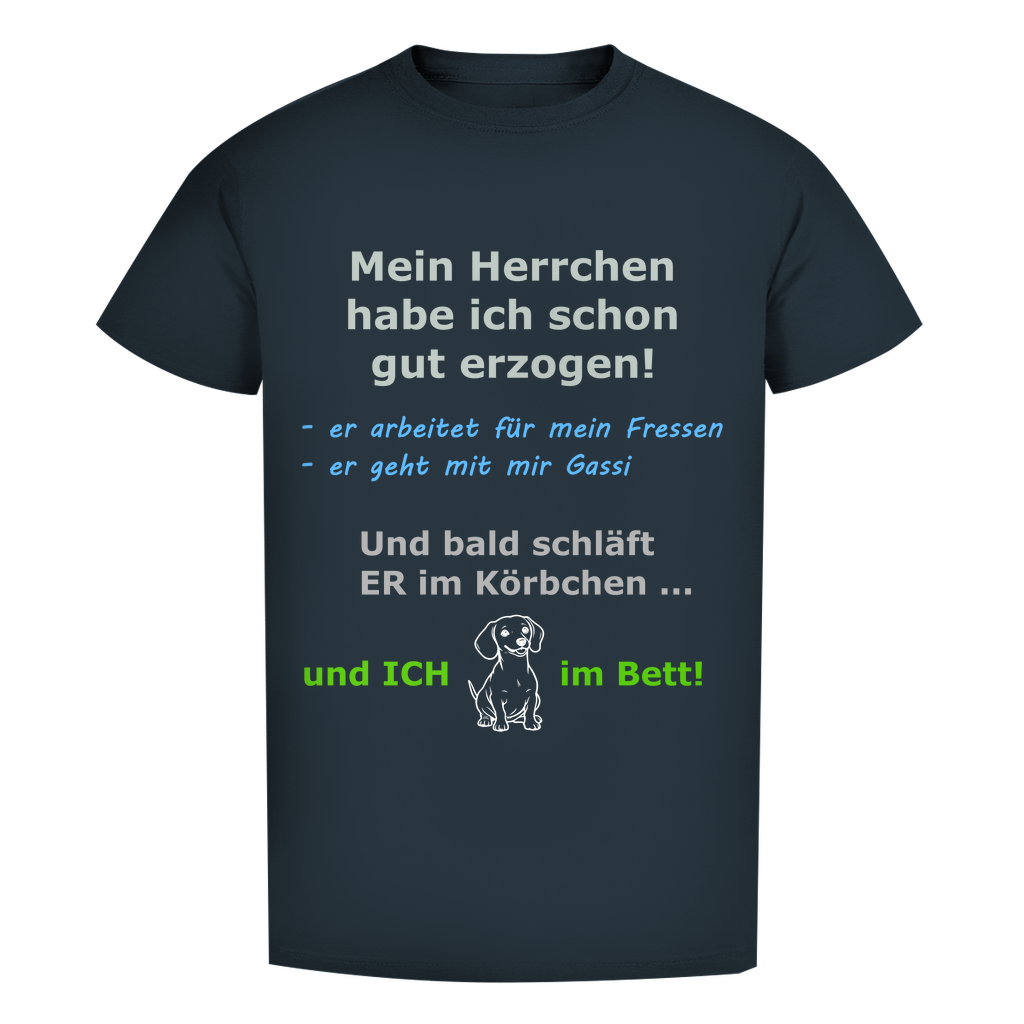 Herren Premium Bio T-Shirt mit Hundedesign: "Bettschläfer1"