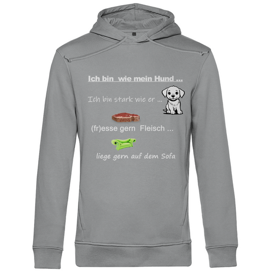 Herren Premium Bio Hoodie mit dem Hundedesign "ich bin wie mein Hund"