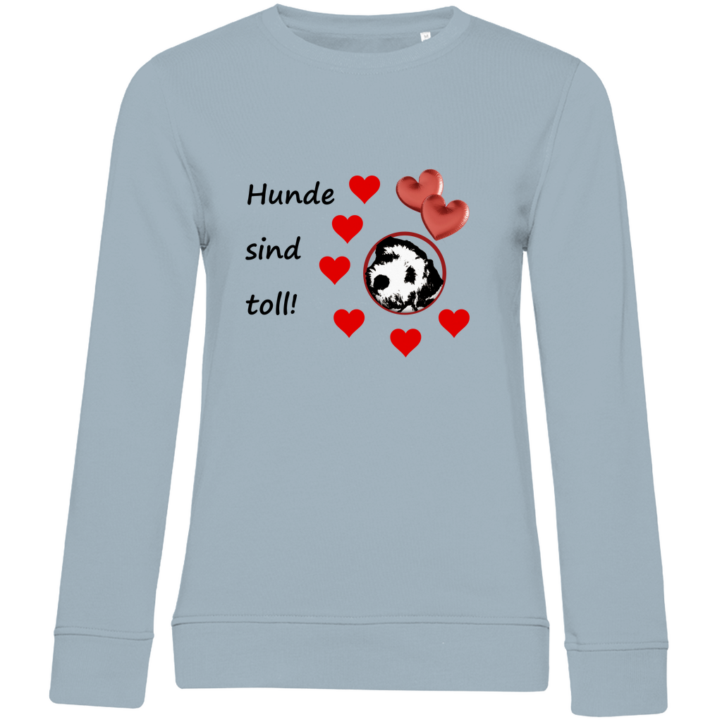 Damen Premium Bio Sweatshirt - mit Hundedesign "Frisco Herz Sweatshirt 1 "