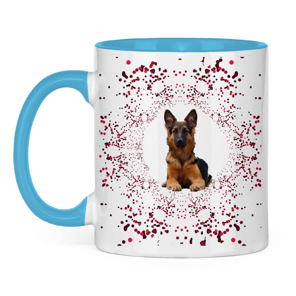 Tasse zweifarbig "Rex mit rotem Glitter - Nr. 1 - Design"