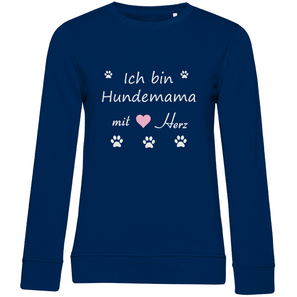 Damen Premium Bio Sweatshirt mit Hundedesign "Hundemama mit rosa Herz"