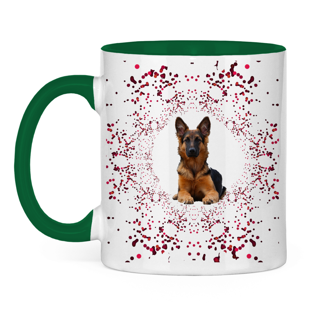 Tasse zweifarbig "Rex mit rotem Glitter - Nr. 1 - Design"