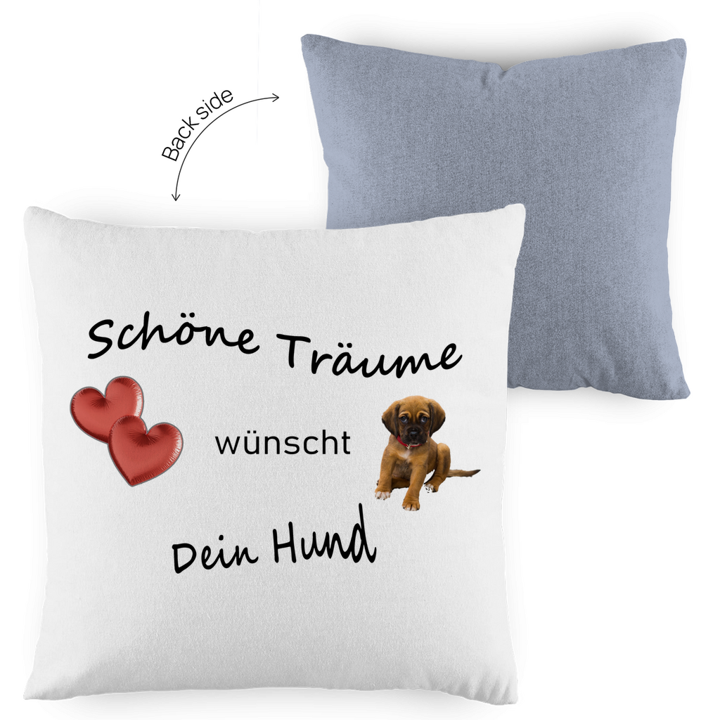 Kopfkissen zweifarbig "Schöne Träume wünscht Dein Hund"