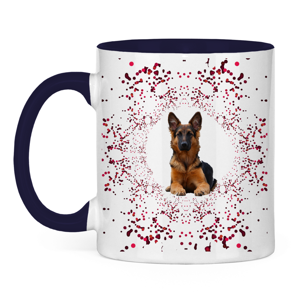 Tasse zweifarbig "Rex mit rotem Glitter - Nr. 1 - Design"