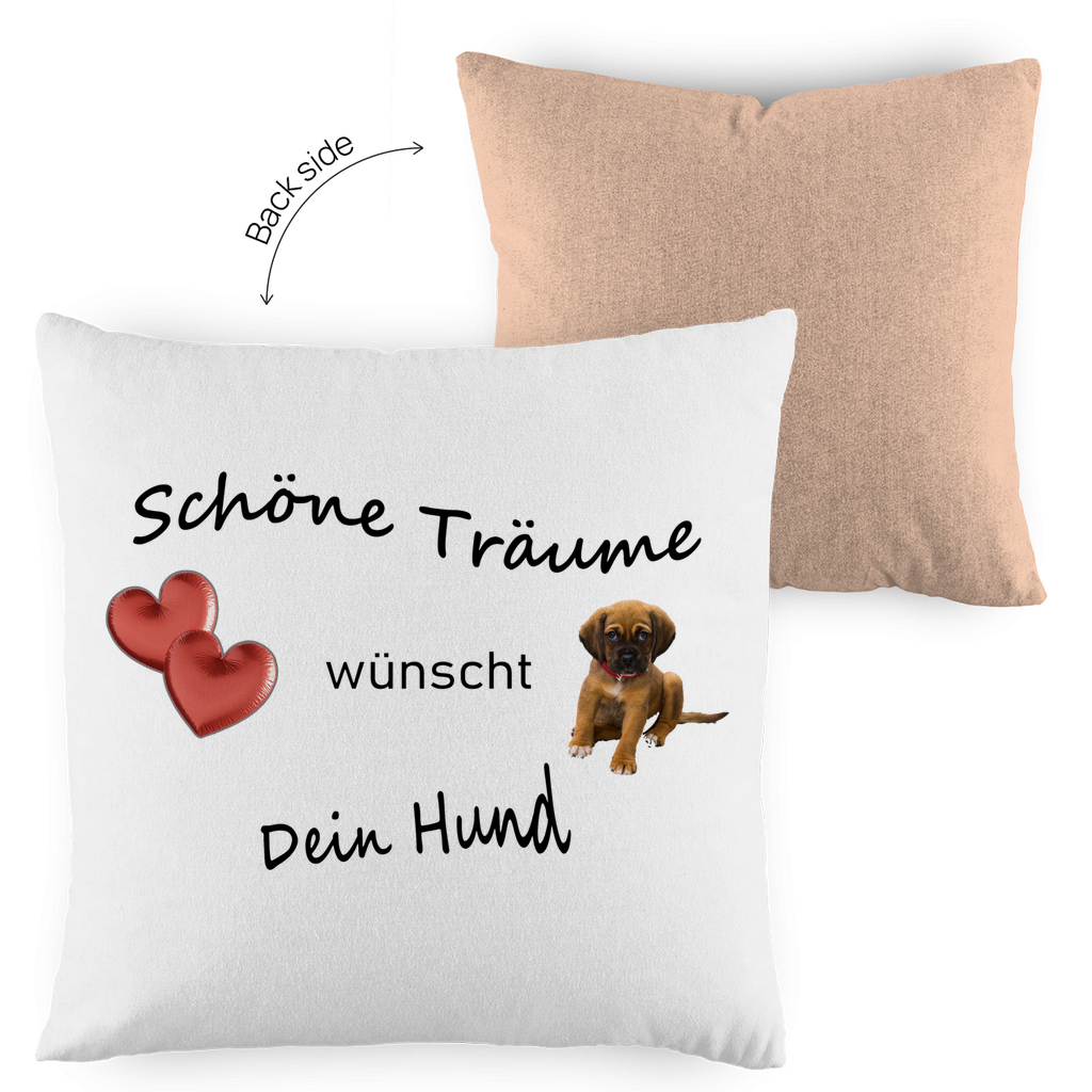 Kopfkissen zweifarbig "Schöne Träume wünscht Dein Hund"