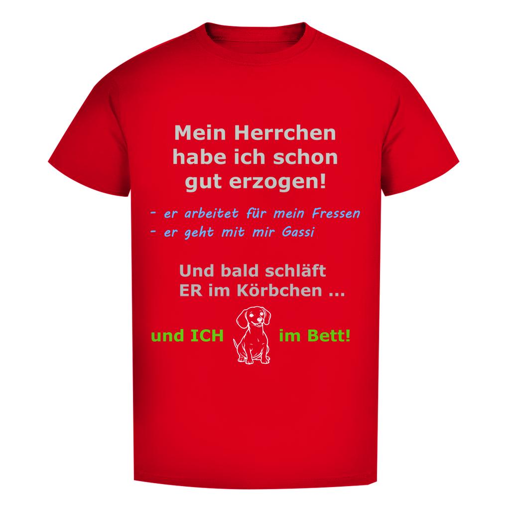 Herren Premium Bio T-Shirt mit Hundedesign: "Bettschläfer1"