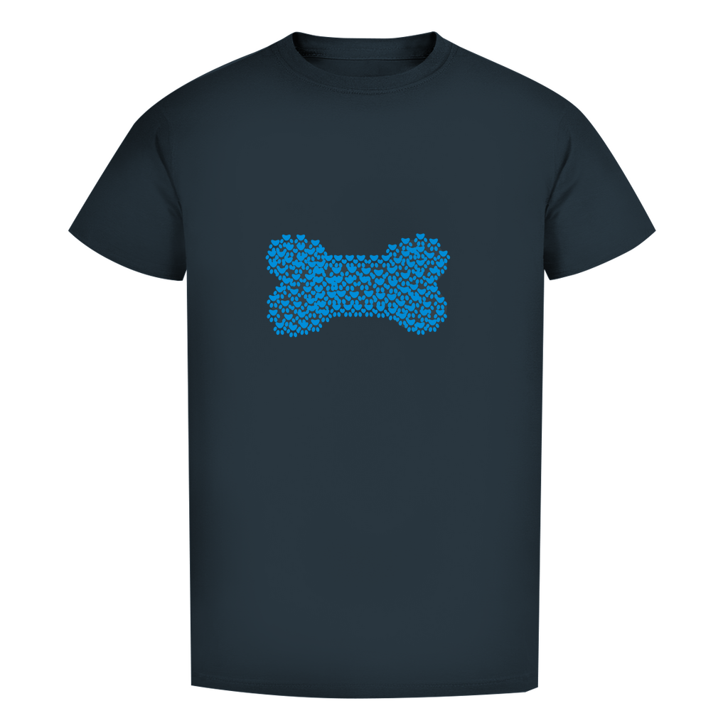 Herren Premium Bio T-Shirt mit dem Hundedesign "blauer Pfotenknochen1"
