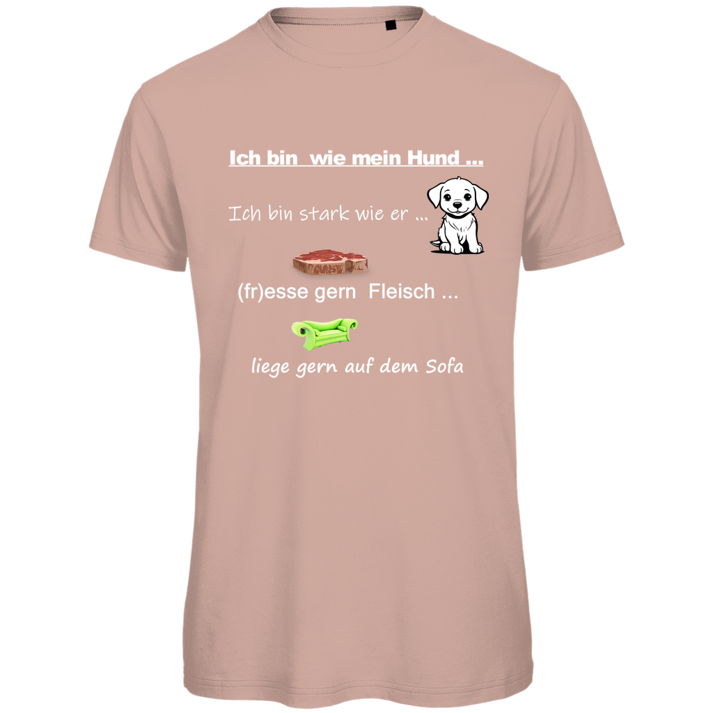 Herren Premium Bio T-Shirt mit Hundedesign: "Ich bin wie mein Hund - Nr. 1"