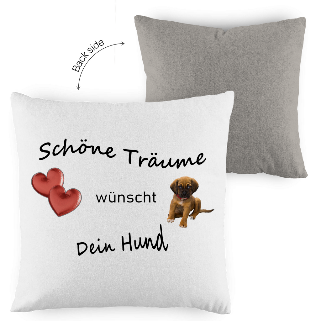 Kopfkissen zweifarbig "Schöne Träume wünscht Dein Hund"