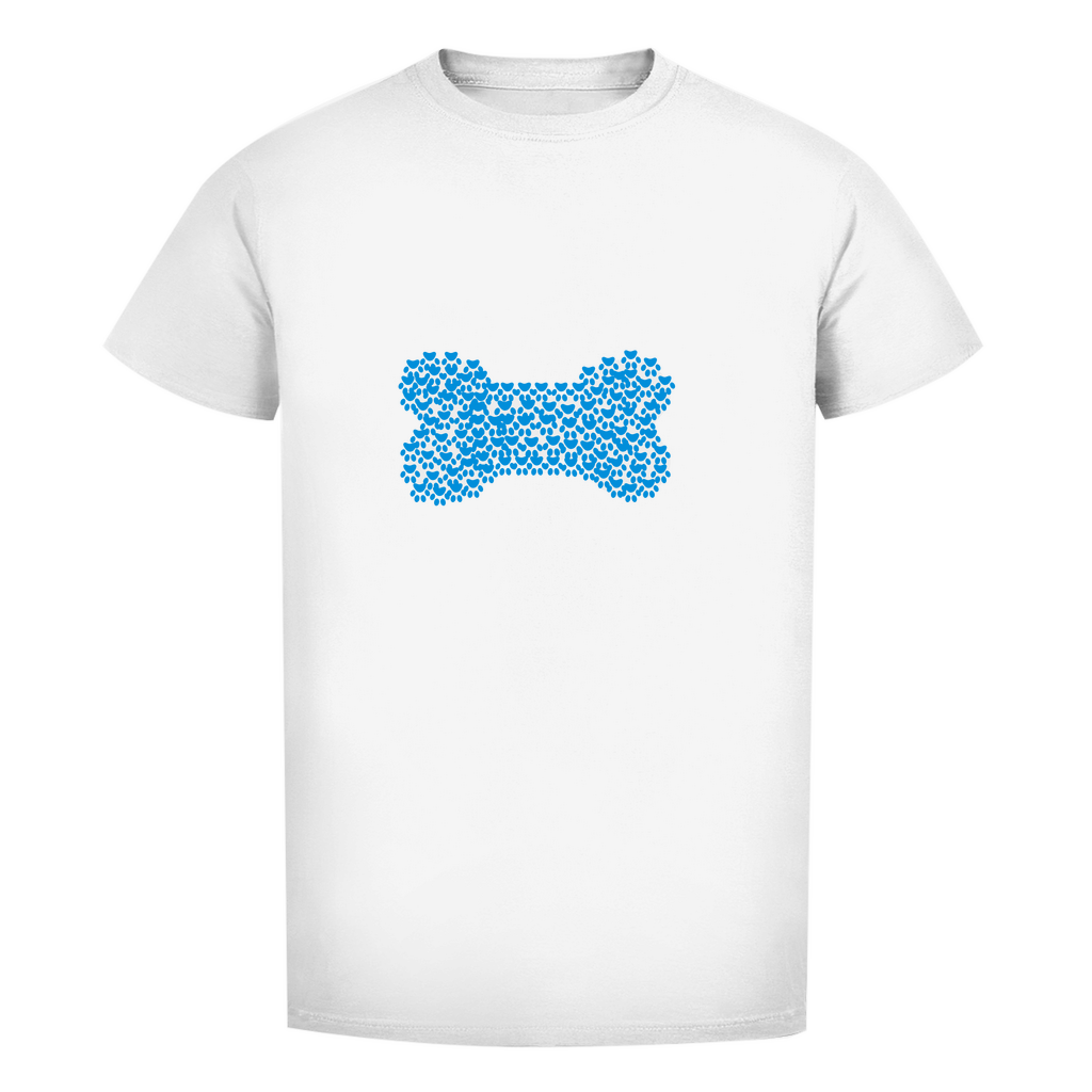 Herren Premium Bio T-Shirt mit dem Hundedesign "blauer Pfotenknochen1"