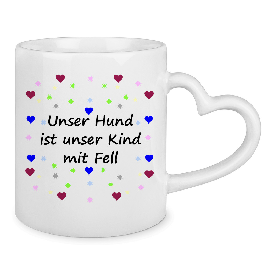 Herzhenkel - Tasse "Sterne Kids mit Fell"